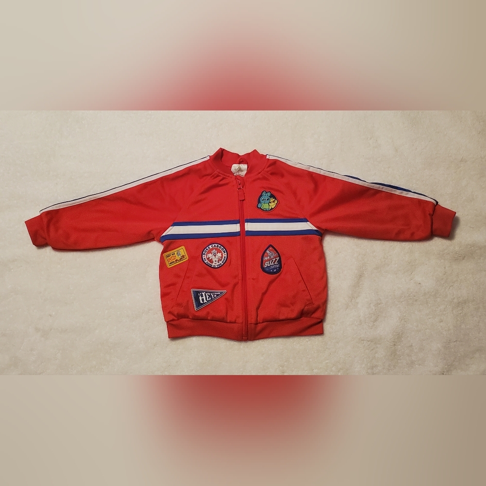 Disney Toy Story 4 Kids Track Jacket Red Full Zip Duke Caboom Buzz Woody Size 2